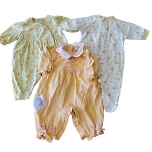 Baby Girl Sleeper Bundle - Set of 3 - Size 3-6 Months